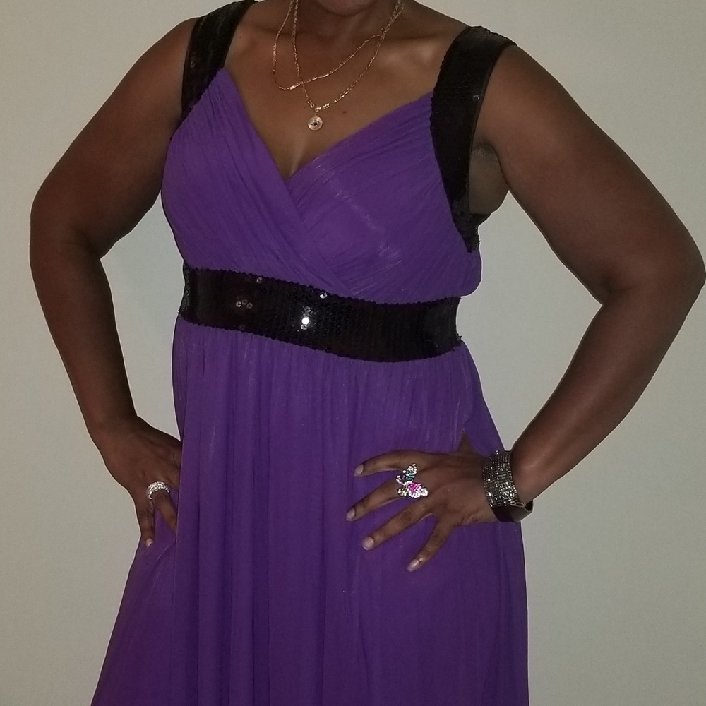 NWT Lane Bryant Purple and Black Sequin Dress